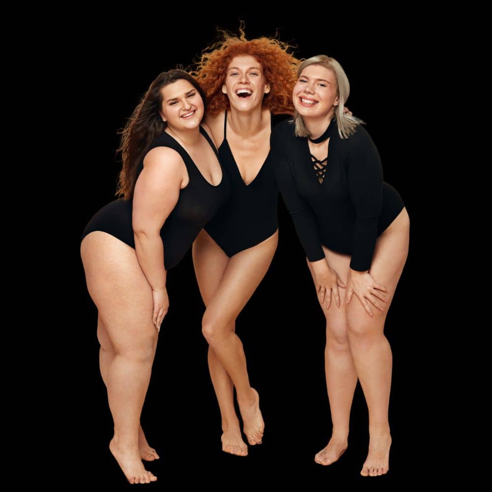 Smiling healthy women in black swimsuits promotes Tirzepatide for weight loss at Revenge MD in Las Vegas and Reno, Nevada.